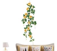 Artificial Rose Vine, Realistic Rose Garland, Lifelike Petal Texture, Floral Wall Accent for Home Backdrops Doors and Gatherings, Indoor and Outdoor, Red, Orange, Champagne, Dark Pink, Light Pink