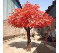 Artificial Silk Botanical, acero rosso finto - pianta artificiale da interno realistica, aspetto sempreverde, non appassisce mai, nessuna manutenzione richiesta for cortili, scale o gallerie(2mx1.8m)