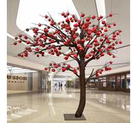 Artificial Simulation Green Banyan Trees, Red Berry Blossom Tree
