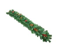 Artificial Vine Wreath - 9 feet Christmas Greenery Garland, Realistic Pine Leaves with Red Berries Cones, Elegant Holiday Accent | Home Mantel Table Fireplace Wall Wedding Outdoor Winter Decoration