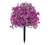 Artificial Violet Ball Topiary Tree | ABS, 60x40cm, 12.16oz | Fake Spherical Bush For Garden Decor | Outdoor Indoor UV-Resistant Plant, Purple Red Yellow
