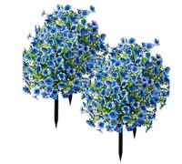 Artificial Violet Flower Topiary Tree, Artificial Plants Outdoor in Pots Large, Artificials Outdoors Plant in Pots for Outdoor Indoor Garden Home Decoration (Blue B)