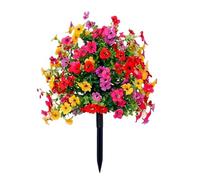 Artificial Violet Flower Topiary Tree, Artificial Plants Outdoor in Pots Large, Artificials Outdoors Plant in Pots for Outdoor Indoor Garden Home Decoration (Colorful A)