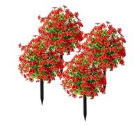 Artificial Violet Flower Topiary Tree, Artificial Plants Outdoor in Pots Large, Artificials Outdoors Plant in Pots for Outdoor Indoor Garden Home Decoration (Red B)