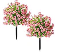 Artificial Violet Flower Topiary Tree, Artificial Plants Outdoor in Pots Large, Artificials Outdoors Plant in Pots for Outdoor Indoor Garden Home Decoration (Pink A)