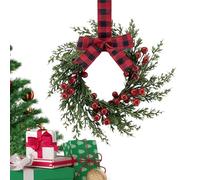 Artificiale Christmas Wreath - 10 cm Porta Garland, Rustic Christmas Wreath - Decorazione artificiale da 10 pollici, Farmhouse Holiday Ornament | for Front Door, Wall, Window, Porch, Fireplace