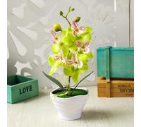 Artificiale Farfalla Orchidea 5 Teste Finto Fiore Festa Casa Con Vaso Di Fiori