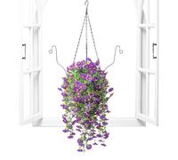 Artificiale Hanging Flower Plant Basket - Hanging Flowers and Plants Patio | Artificiale Hangable Flower with Basket | Hangable Planter with Flowers | Faux Floral Decor for Balcony Hotel Garden