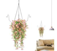 Artificiale Hanging Flower Plant Basket - Hanging Flowers and Plants Patio | Artificiale Hangable Flower with Basket | Hangable Planter with Flowers | Faux Floral Decor for Balcony Hotel Garden