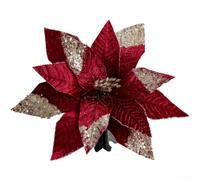 Artificiale Natale 27cm Tessuto per velluto Artificiale Natale(Red-1) | Materiale cloth+plastic, gambo flessibile, si piega facilmente, non si spezza, per ideale per composizioni