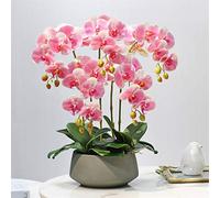 Artificiale piantina Finta con Vaso Orchidea artificiale con vaso PU Phalaenopsis Fiori artificiali in vaso Centerpieces for Sala da pranzo Tavolo, Soggiorno Decor Artificiali Bonsai Arredamento per l