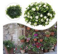 Artificiale Rose Palle Arte Topiaria Appeso Giardino Cesto Pianta UV Stabile