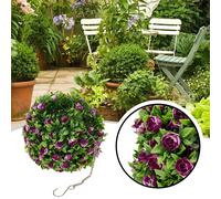 Artificiale Rose Palle Arte Topiaria Appeso Giardino Cesto Pianta UV Stabile