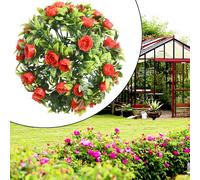Artificiale Rose Palle Arte Topiaria Appeso Giardino Cesto Pianta UV Stalla