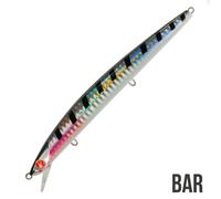 Seaspin Mommotti 140 SK - Esca Artificiale per la Pesca a Spinning, Long Jerk Minnow Affondante 140 mm 17 g - Lanci Lunghi, Assetto Stabile - Per Spigola e Predatori Marini (BAR)