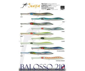 ARTIFICIALE SPINNING SEASPIN BALOSSO 210 F ESCA NEEDLE POPPER SERRA MARE LURE
