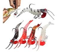 Artificiali a Gambero per Acque Salate - 5 Pezzi Artificiali A Gamberetto Simulato,Swimbaits da | per Acqua Ghiaccio Spiaggia Campeggio Notte Lago Kayak Lancio Outdoor Persico Trota Pesce Gatto