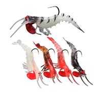 Artificiali a Gambero per Acque Salate, 5 Pezzi Esche Gambero Simulate, Swimbaits da, per Acqua Ghiaccio Spiaggia Campeggio Notte Lago Kayak Lancio Outdoor Persico Trota Pesce Gatto