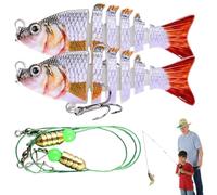 Artificiali da per il Persico,Esche Artificiali Natanti Segmentate da 2 Pezzi - Esche con Ami - Per Uomini di Luccio Crappie Salmone Pesce Gatto in Acqua e Salata all'Aperto