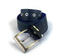 Artifizio, Cintura da Uomo h 4 cm in Camera d’aria Rivestita con Fettuccia in Nylon, Fibbia d’Acciaio; Prodotto Upcycling Artigianale Made in Italy, Vegan (L (ITA 50/52 - US 36/38), Blu)