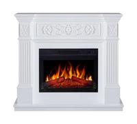 ArtiFlame TOSCANA AF23S - Camino elettrico da terra con riscaldamento a LED bianco con suono, 12 impostazioni di riscaldamento, timer, vero effetto fiamma, 3 livelli di luminosità, telecomando