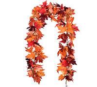 Artiflr - Ghirlanda di foglie d'acero artificiali, da appendere in autunno, per interni ed esterni, per matrimoni e feste