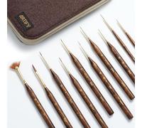 Artify - Pennelli per dettagli estremi, pennelli in miniatura per modelli, 10 pennelli piccoli con borsa, pennelli in miniatura per dettagli fini: acrilico, acquerello, olio, modelli