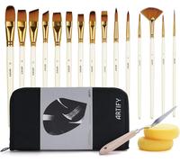 Artify - Set Di 15 Pennelli per Pittura Acrilica, Ad Olio, a Guazzo E Ad Acquere