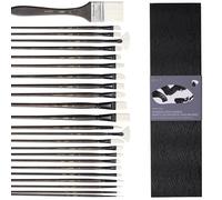 ARTIFY - Set di 24 pennelli per pittura a olio con setole sintetiche e setole di maiale, manico lungo, in nylon duro, pennelli professionali per pittura ad olio e acrilico