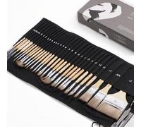 ARTIFY Set di pennelli da 30 pezzi, serie Expert, set di pennelli sintetici aggiornati con rullo in tessuto e spatola per acrilico, olio, acquerello e guazzo