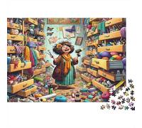Artigiana nel caos Puzzle da 1000 pezzi Una pittrice nel suo studio Gioco educativo per adulti Decorazione per la casa Difficile Stimolante Regalo di compleanno 52x38cm/1000pcs