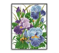 Artigianale Beauty Awaits crea splendide opere d'arte con il nostro kit punto croce contato fiore di iris (non stampa)