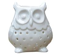 artigianale brule Profumo gufo/gufo in ceramica bianca