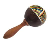 Artigianale Coconut Shell Maraca, mano Percussione Shaker, Martello di sabbia portatile per musica, Sonaglio colorato per feste ed eventi