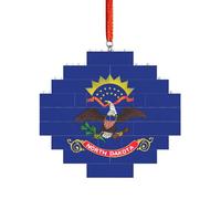 Artigianale Mattone Puzzle Building Block Decorazione Ornamento FAI DA TE Puzzle 3D Regalo premuroso Bandiera Dakota Del Nord Stampa