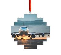 Artigianale Mattone Puzzle Building Block Decorazione Ornamento FAI DA TE Puzzle 3D Regalo premuroso Aereo nella Luce di Sera Stampa