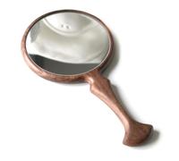 Artigianato a specchio in legno con manico, noce