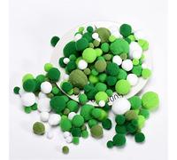 artigianato creativo, materiale artigianale DIY, 1000 Pieces Craft Mini Pompoms Ball Balls Self Adhesive Festive Rainbow Fuzzy for Jewelry Making Accessories Clothing Appliques(Green)