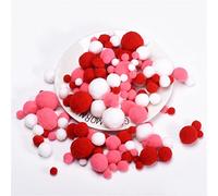 artigianato creativo, materiale artigianale DIY, 1000 Pieces Craft Mini Pompoms Ball Balls Self Adhesive Festive Rainbow Fuzzy for Jewelry Making Accessories Clothing Appliques(Red)