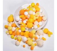 artigianato creativo, materiale artigianale DIY, 1000 Pieces Craft Mini Pompoms Ball Balls Self Adhesive Festive Rainbow Fuzzy for Jewelry Making Accessories Clothing Appliques(Yellow)
