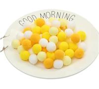 artigianato creativo, materiale artigianale DIY, 300 pezzi di palline arcobaleno soffici e sfocate for la creazione di gioielli e applicazioni di abbigliamento(Yellow,2.5cm)