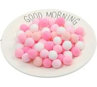 artigianato creativo, materiale artigianale DIY, 300 pezzi di palline arcobaleno soffici e sfocate for la creazione di gioielli e applicazioni di abbigliamento(Pink,3cm)