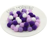 artigianato creativo, materiale artigianale DIY, 300 pezzi di palline arcobaleno soffici e sfocate for la creazione di gioielli e applicazioni di abbigliamento(Purple,2.5cm)
