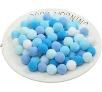 artigianato creativo, materiale artigianale DIY, 300 pezzi di palline arcobaleno soffici e sfocate for la creazione di gioielli e applicazioni di abbigliamento(Blue,2.5cm)