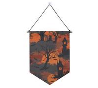 Artigianato Fog Design Halloween Arancione Nero Banner Hanger per parete con asta telescopica bandiere banner decorazioni da cortile all'aperto per porte, pareti, finestre, giardini, cortile