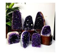 Artigianato in pietra 1pc Ametista Pietra grezza naturale Blocco a grappolo di cristallo viola Ametista Foro Bacino del tesoro Zhaocai Ornamenti di smagnetizzazione for ufficio decorazione della stanz