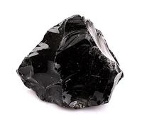 Artigianato in pietra Cristallo di pietra grezza di ossidiana nera grezza naturale decorazione della stanza (Size : 300-350g)