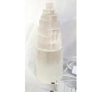 Artigianato Lampada Selenite Circa h 30 cm