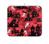 Artigianato Nebbia Design Halloween Rosso Nero Piatto Mat Cucina Contatore Stuoie Scolapiatti Tappetino per Cucina Contatore Del Calore Resisant Mat 16 x 18