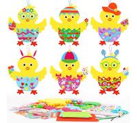Artigianato Pulcini Pasquali per Bambini, 12pcs Decorazione Pasquale, Pulcino set fai da te per Bambini,Lavoretti Pasqua Bambini,Pulcini Pasquali per Decorazioni